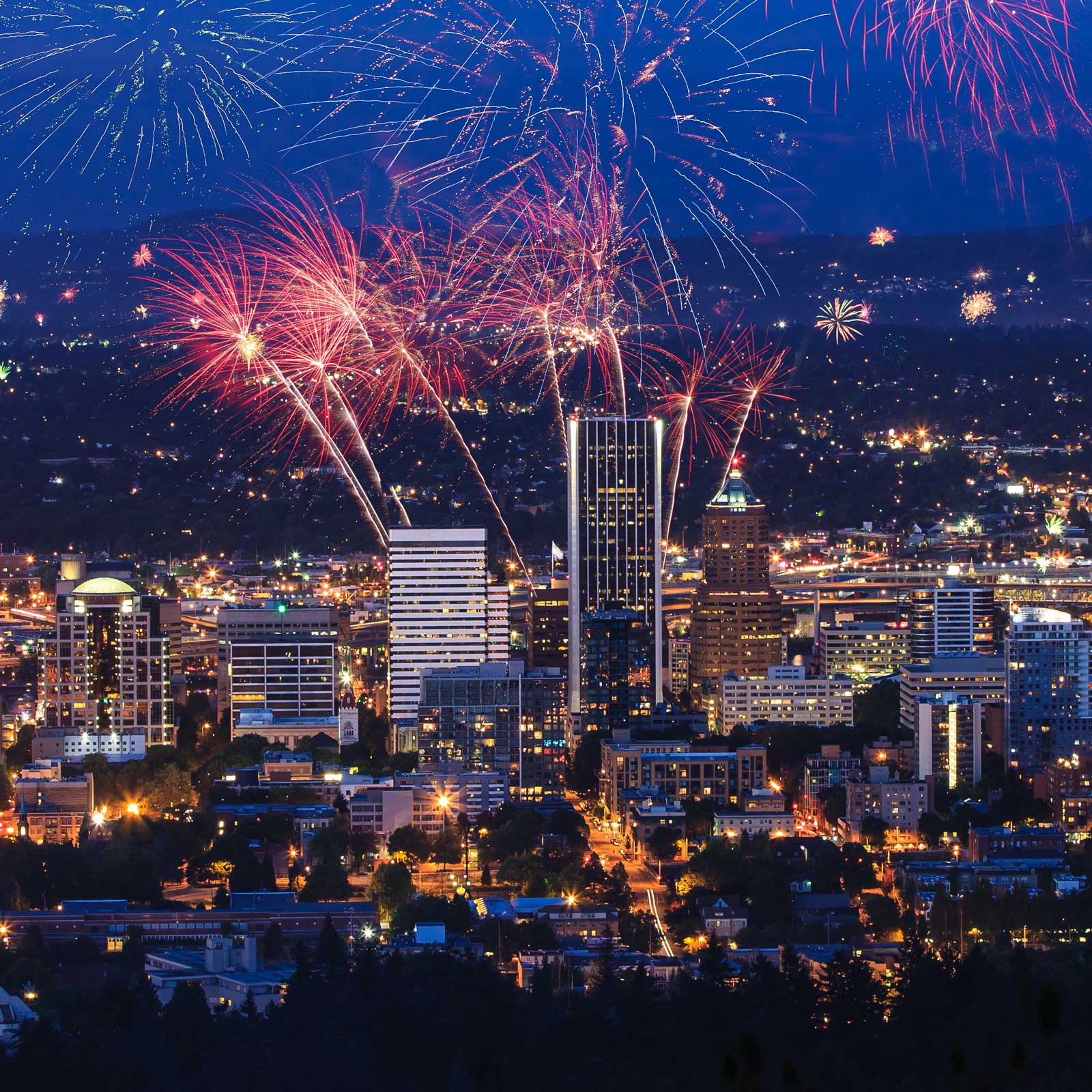 Fireworks over Portland